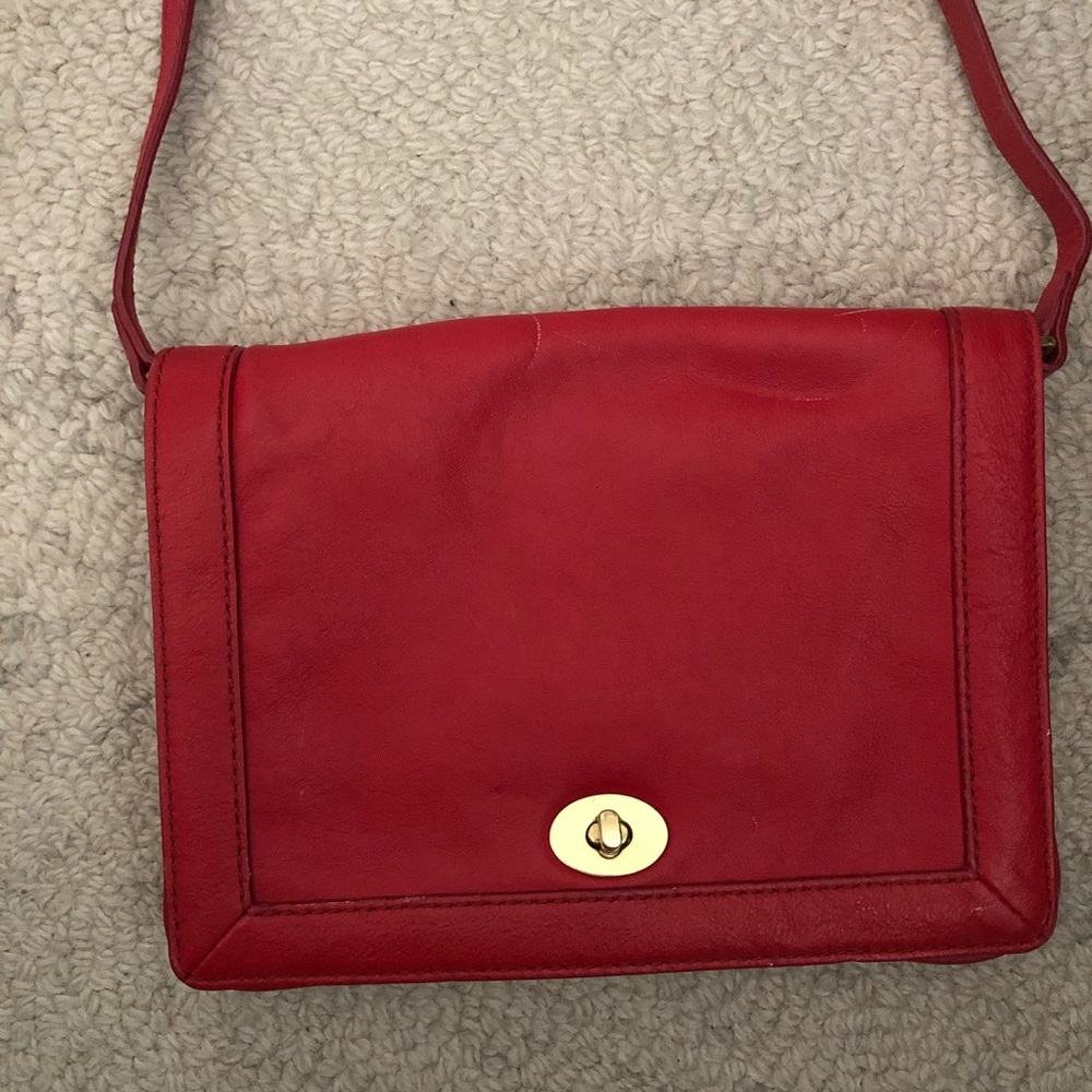 J. Crew red leather crossbody bag